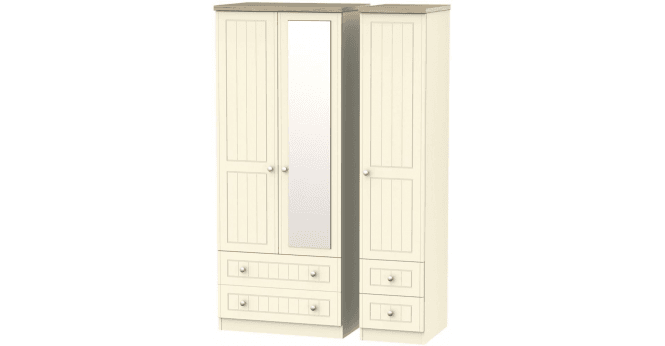 Welcome Vienna Triple 2 Drawer Mirror + Drawer Wardrobe