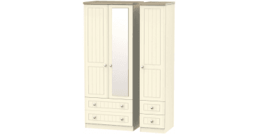 Vienna Triple 2 Drawer Mirror + Drawer Wardrobe