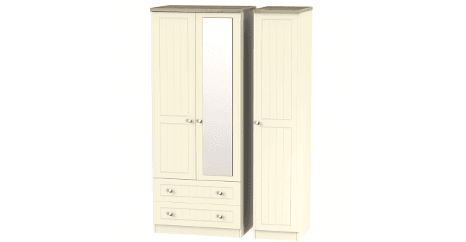 Welcome Vienna Triple 2 Drawer Mirror Wardrobe