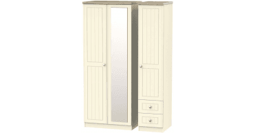 Vienna Triple Mirror + Drawer Wardrobe